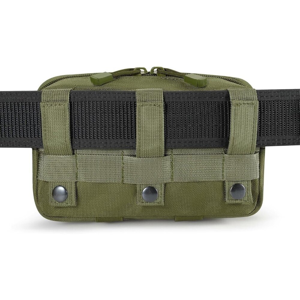 Green Tactical Molle Admin Pouch Utility Laser Cut EDC Tool Bag with Keychain - Picture 5 of 7
